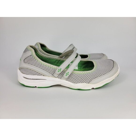 L.L. Bean Shoes - LL Bean Two Strap Mary Jane Shoes Sneakers Womens Size 8 Gray White Green 260976